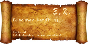 Buschner Kerény névjegykártya